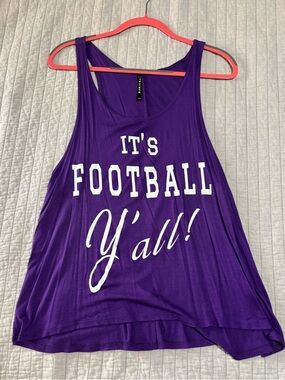 Triumph Purple Tank Top with White Football Script